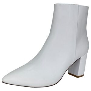 SMASH Shoes Chiku White Faux Leather Womens Ankle Boots Size 12M